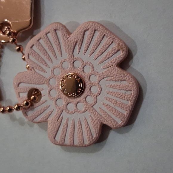 Coach Rose Gold Tea Rose Flower Floral Bag Charm - Picture 3 of 4